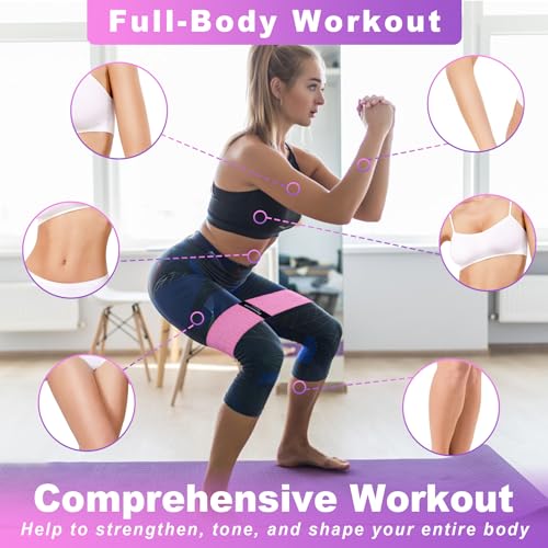 Resistance Bands Set - 3 Levels of Fabric Exercise Bands - Assorted