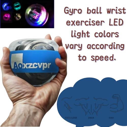 Gyro Power Torque Ball Wrist Exerciser - Blue LED Spinner