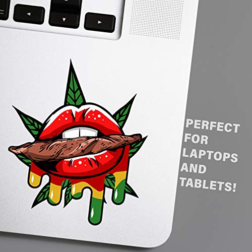 Weed Leaf Vinyl Sticker Decal - 4 Inch UV Resistant - 2 Pack