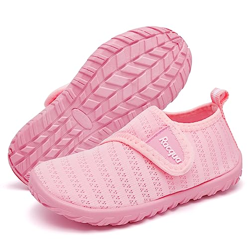 Racqua Toddler Water Shoes - Pink, Quick Dry Non-Slip Aqua Shoes for Boys & Girls