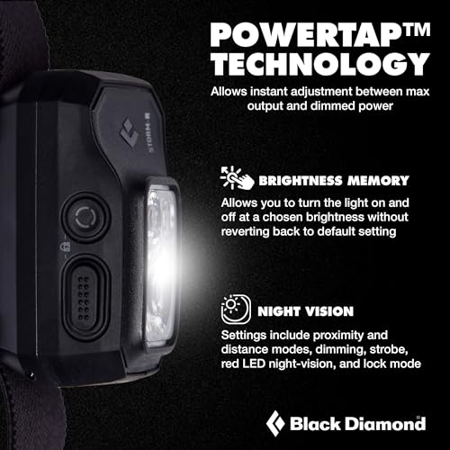 Rechargeable 500-Lumen Headlamp - BD Black, Dimmable Modes