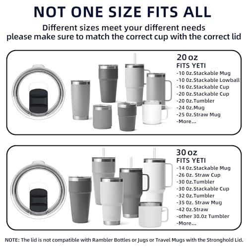 30 oz Tumbler Replacement Lid - Black Silicone O-Ring - 2 Pack