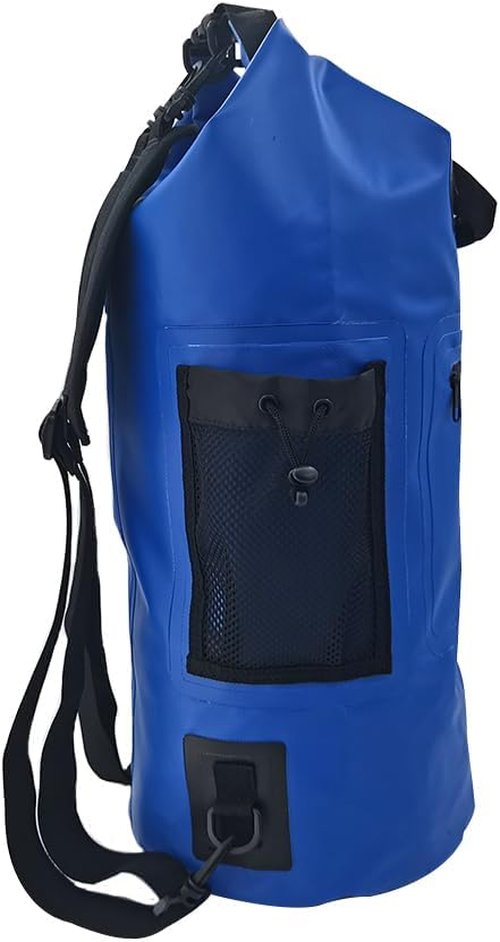 ISURE MARINE Waterproof Dry Bag - 20L with Zippered Pocket for Kayaking, Boating & Fishing | Blue