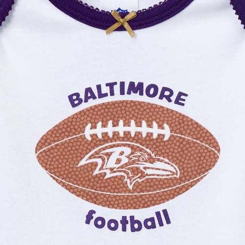 NFL Baby Girls 3-Piece Outfit Set - Ravens 3-6 Months