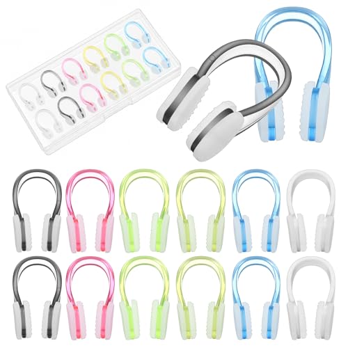 12-Pack Silicone Swimming Nose Clips - Waterproof & Reusable - Set 6
