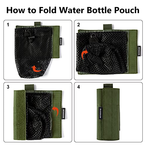 Tactical Molle Water Bottle Pouch with Carabiner - Army Green