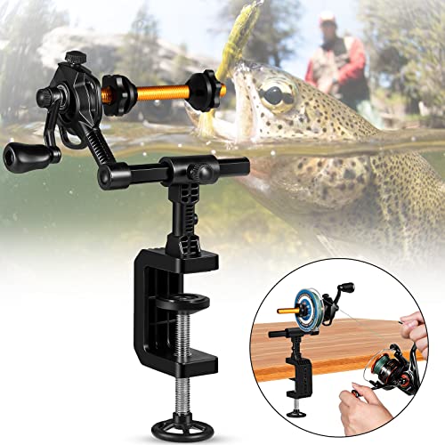 PLUSINNO Table Clamp Fishing Line Spooler for Reels, Line Winder & Unwinder, Versatile for Spinning & Casting Reels