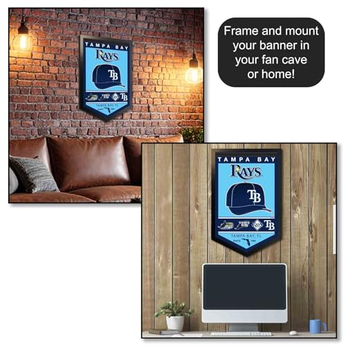 WinCraft Tampa Bay Rays Felt Banner - Officially Licensed Sports Wall Decor