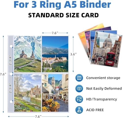 640 Pockets A5 Card Sleeves - 80 Pack Double-Sided Page Protectors