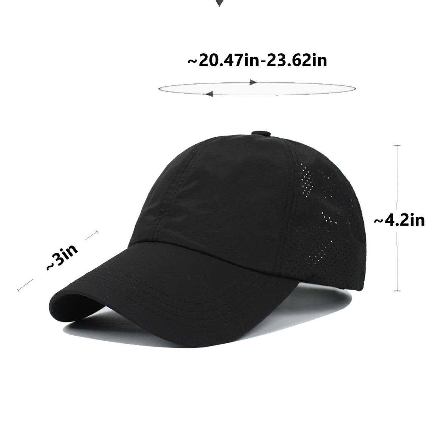 LITSSIN Quick Dry Fit Baseball Cap - UPF 50+ Sun Hat for Fishing, Running