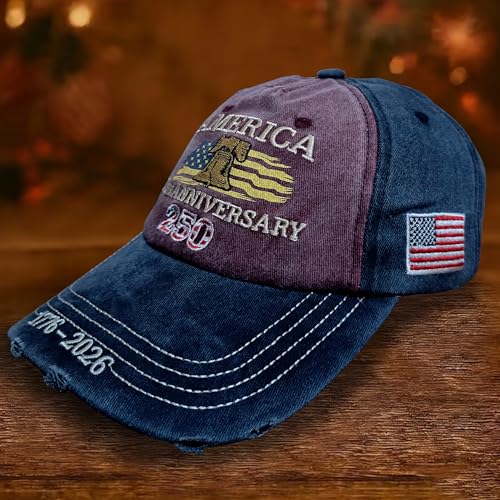 250th Anniversary Retro Baseball Cap - Adjustable Patriotic Hat