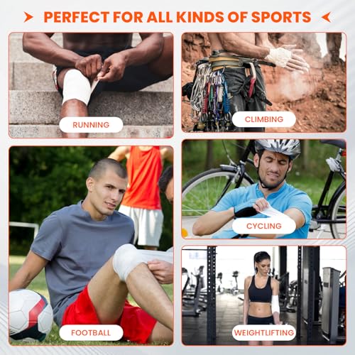 White Athletic Tape 16 Pack, 1.5" x 160 Yds for Ankle & Wrist Support