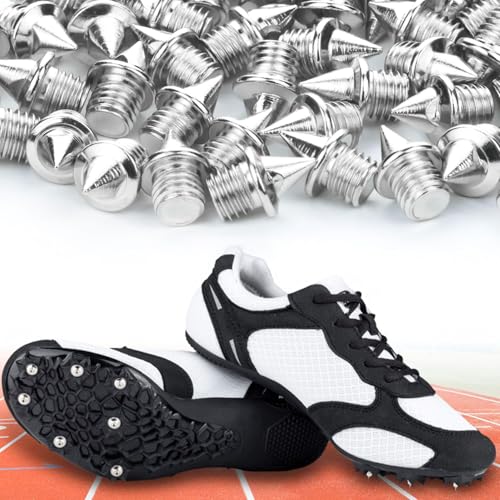 3/16 Inch Track Spikes with Steel Pyramid Design - 50 Pcs Silver