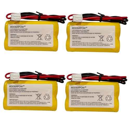 3.6V 900mAh Ni-CD Exit Sign Emergency Light Battery for Unitech LEDR-1 6200RP, Dantona CUSTOM-318 OSA230,Lowes 253799,Exitronix 10010037 (4 Pack x 3.6v 900mah Emergency/exit Light Battery)