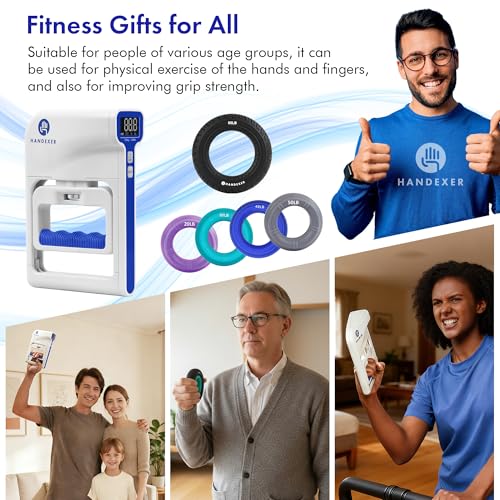 265 lb Grip Strength Tester & 5-Piece Strengthener Kit – Handexer
