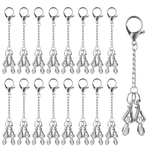 18 PCS Metal Glove Clip Glove Clips for Work Glove Holders Safety Glove Clip Steel Glove Clip with 2 Alligator Clip for Belt Loop, Construction, Camping, Outdoor Activities