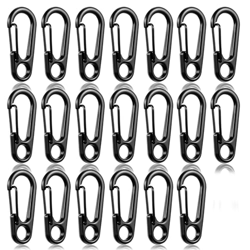 20 Pcs Mini Carabiner Clips - 1.2 Inch Zinc Alloy Keychains