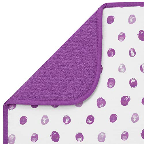 Microfiber Dish Drying Mat - Absorbent & Reversible, 16x18 in, Paint Dots
