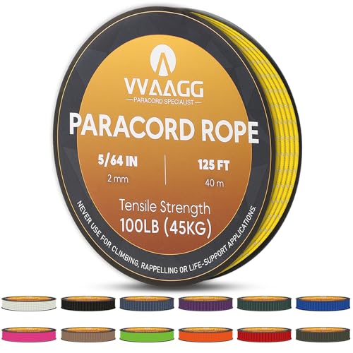 2mm Reflective Paracord Rope - Yellow, 125FT Micro String Cord