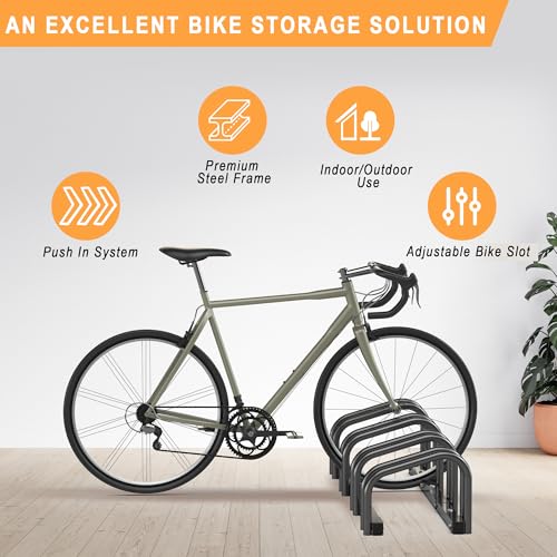 Ultrawall 4 Bike Floor Storage Rack for Garage - Heavy Duty Bike Stand
