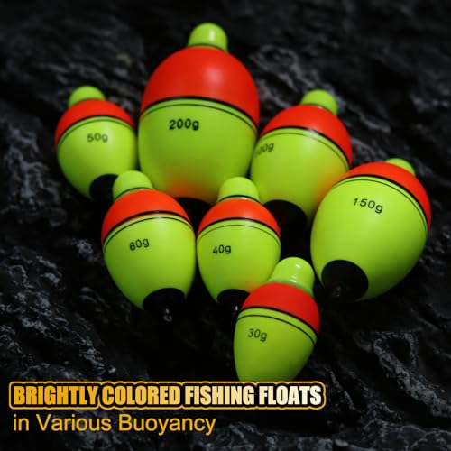 Light-Up EVA Slip Bobbers Red-Green LED Night Fishing Floats 30g 3PCS CWSDXM (Red-Yellow variant included)