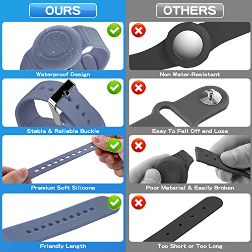 Waterproof Silicone Bracelet for AirTag - Kids Tracker Band, 2 Pack