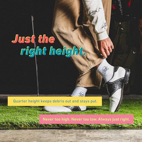 Del Campo Performance Golf Socks – Premium Quarter-Height Moisture-Wicking Athletic Socks 3-Pack (Medium-Large / Smiley, 1776, Bolts)
