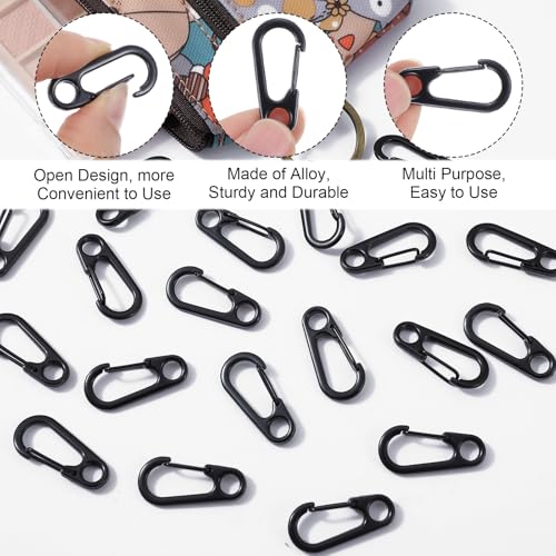 20 Pcs Mini Carabiner Clips - 1.2 Inch Zinc Alloy Keychains