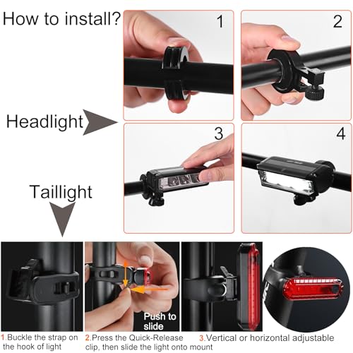 Bright Bike Light Set for Night Riding,LED Bicycle High Beam Low