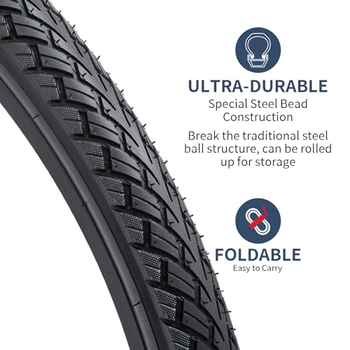 700C Gravel Bike Tires 45mm Wide 2-Pack - Durable Folding Tubeless Compatible