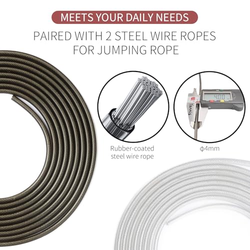 Adjustable Jump Rope - 9.84FT with Coated Steel Cables & Carry Bag - 1 Pack