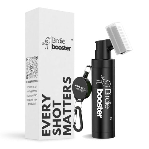 Birdie Booster Pro Golf Club Brush Cleaner with Retainer Clip and Spray Water Bottle - 8.6 Inches, Holds 5 Ounces of Water, Essentials for Men, Best Golf Gifts
