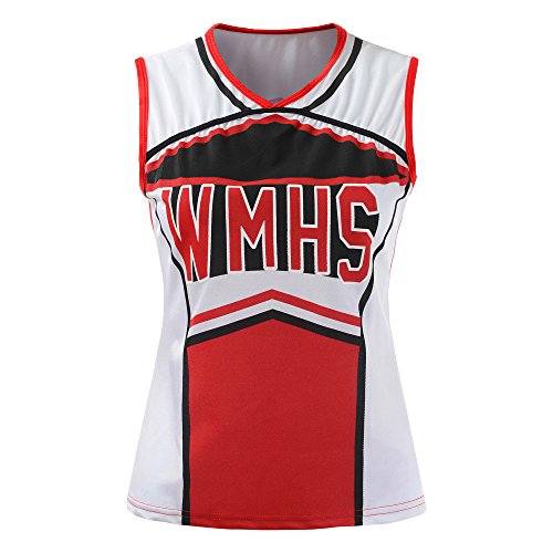 OurLore Red Medium High School Musical Cheerleader Uniform Top & Skirt Set
