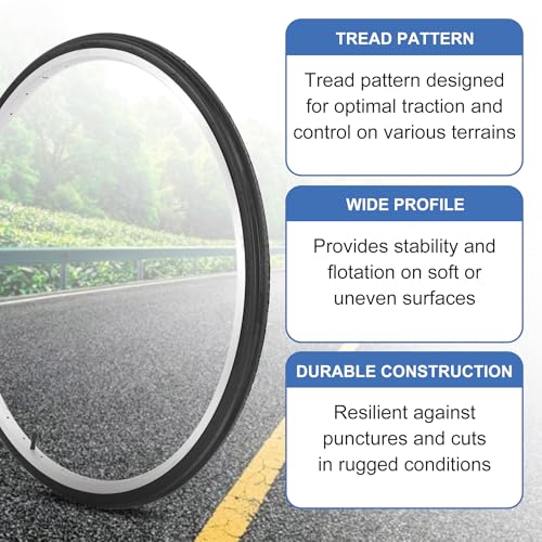 27x1.25 Foldable Bicycle Tire with Tube AV Schrader Valve – 2 Pack, RUTU