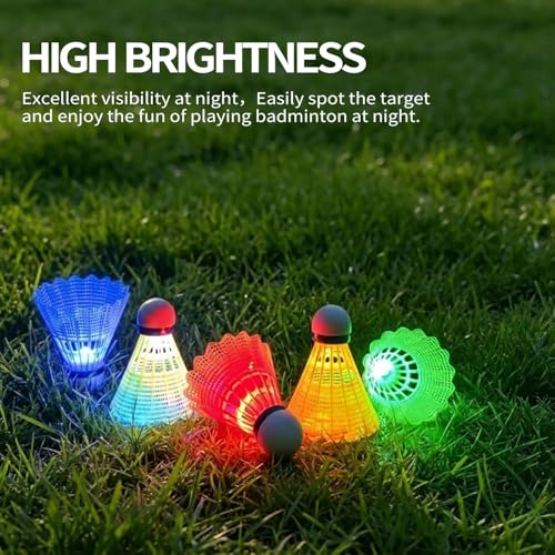 Glow in The Dark Badminton Birdies - 5 Pack LED Shuttlecocks