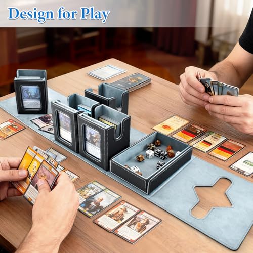 Henyopet MTG Commander Deck Box with 900+ Card Capacity, Magnetic Closure & Accessories