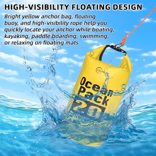 Yellow 20L 2-in-1 Sand Anchor Bag for Kayaks, Jet Skis & Floats