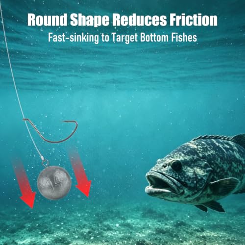 Cannonball Sinkers 1.5oz - 5 Pack Saltwater Fishing Weights