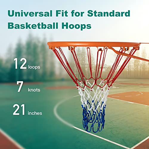 Sanung 21-inch Tricolor Basketball Net Replacement | All-Weather Indoor & Outdoor