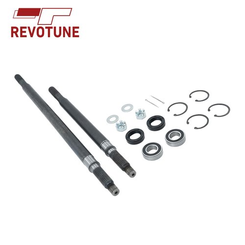 REVOTUNE Rear Axle Shaft with Bearing Seal Kit Compatible with 1994-2013 EZGO TXT Medalist Electric Golf Cart OEM 20377-G11 20377-G12
