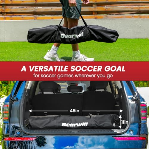 12x6FT Portable Soccer Goal with Heavy-Duty Knotted Netting