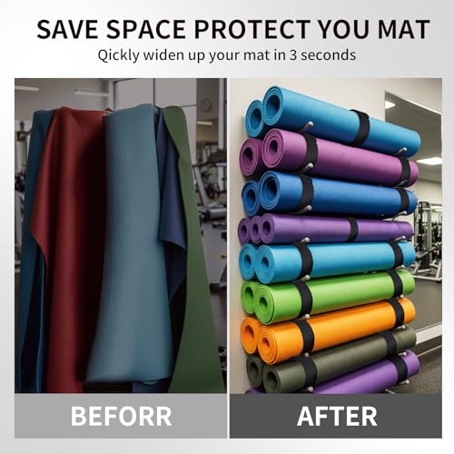Yoga Mat Carrier Strap - Adjustable Sling for Large Mats, 2pcs Slap Band Black