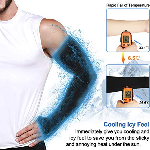 Arm Sleeves for Men & Women - 3 Pairs Black, UPF 50+ Sun Protection