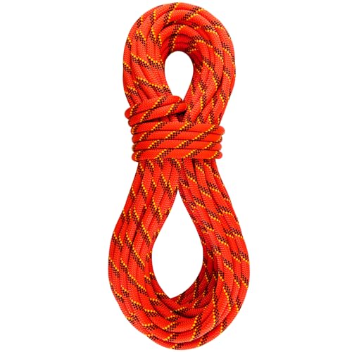 BlazeBeam 10.5mm UIAA Static Climbing Rope 50ft Orange | Nylon Kernmantle Rope