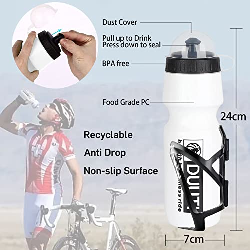 Black Suruid Bike Bottle Cage & 25oz BPA-Free Water Bottle for Cycling