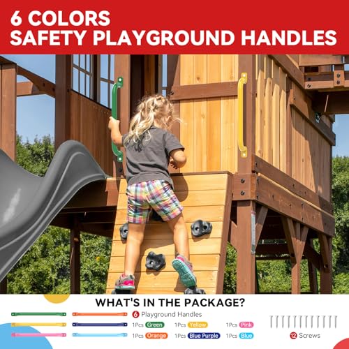 Indoor Playground Handles Set - 17.1 Inch Steel Monkey Bars for Kids & Climbing