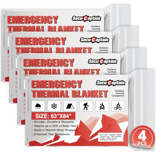 Emergency Thermal Blanket Kit - Extra Large 84" x 63" - 4 Pack
