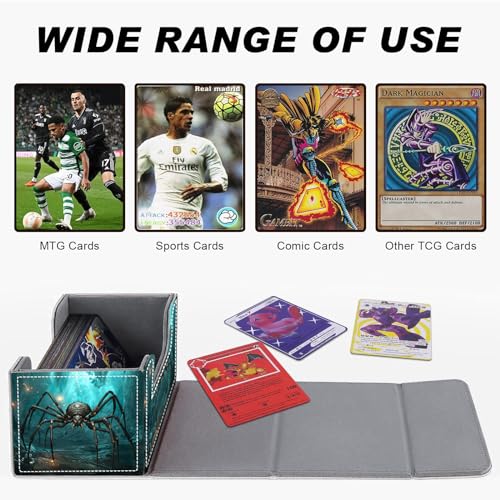 DEGDFSGR Magnetic Closure Trading Card Deck Box – 200 Card Capacity, Portable with Wide Opening