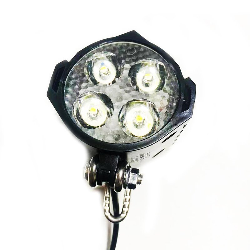 Ebike Headlight 36V-48V Super Bright LED Light for Electric Bike Scooter Mountain Bike Light for Night Riding Waterproof (Long calbe (Plug Holes))