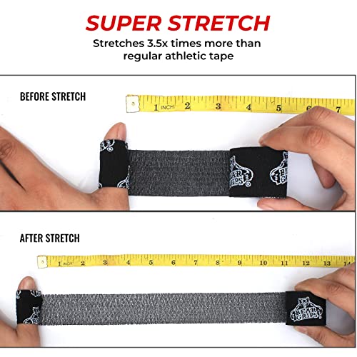 Bear Grips Black Weightlifting Tape | Thumb and Wrist Support, 3-Pack